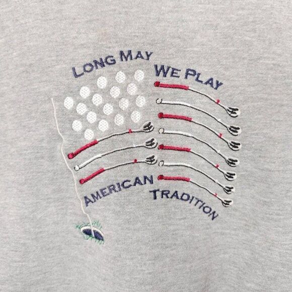 Vintage Golf Sweatshirt Mens Size 2XL 90s Gray Long May We Play American - Picture 2 of 6